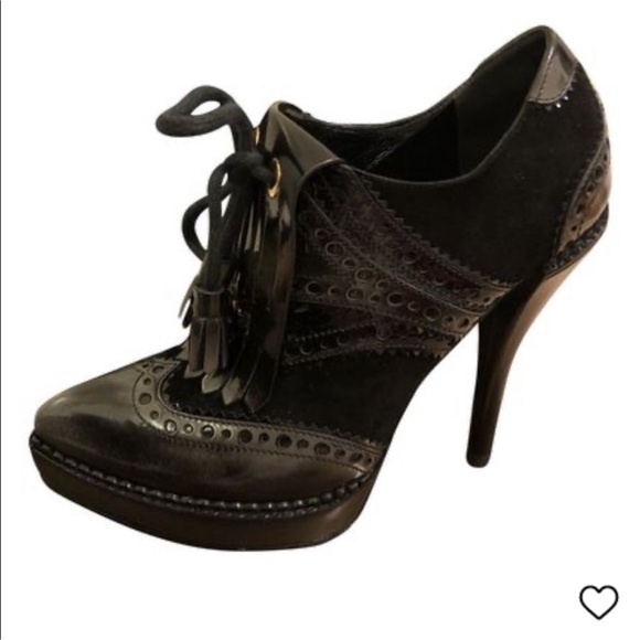 Gucci Shoes - Gucci black leather ankle suede boots